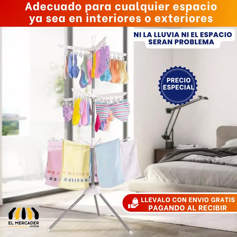 Tendedero plegable 360- 3 Niveles de secado rápido
