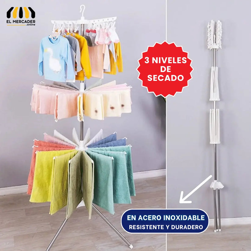 Tendedero plegable 360- 3 Niveles de secado rápido
