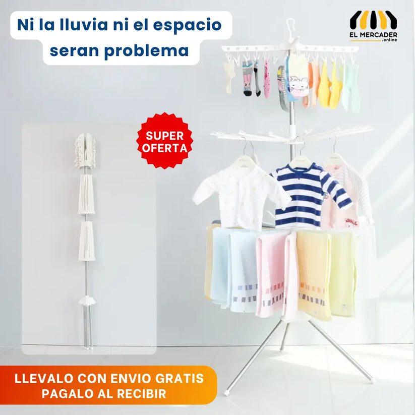 Tendedero plegable 360- 3 Niveles de secado rápido